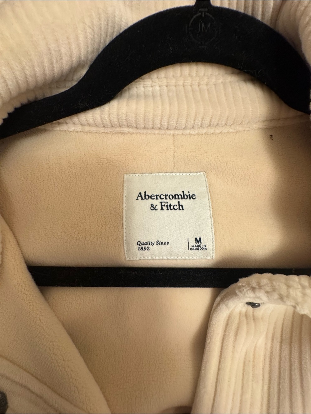 Abercrombie & Fitch Cream Corduroy Shacket Jacket - Picture 4 of 5
